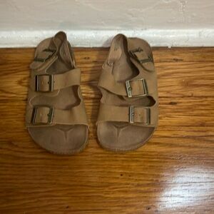 Toddler Old Navy Chestnut Faux Leather Buckle Sandals Size 9c